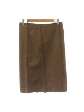 Gucci Tight Skirt Knee Length Leather 40 Brown